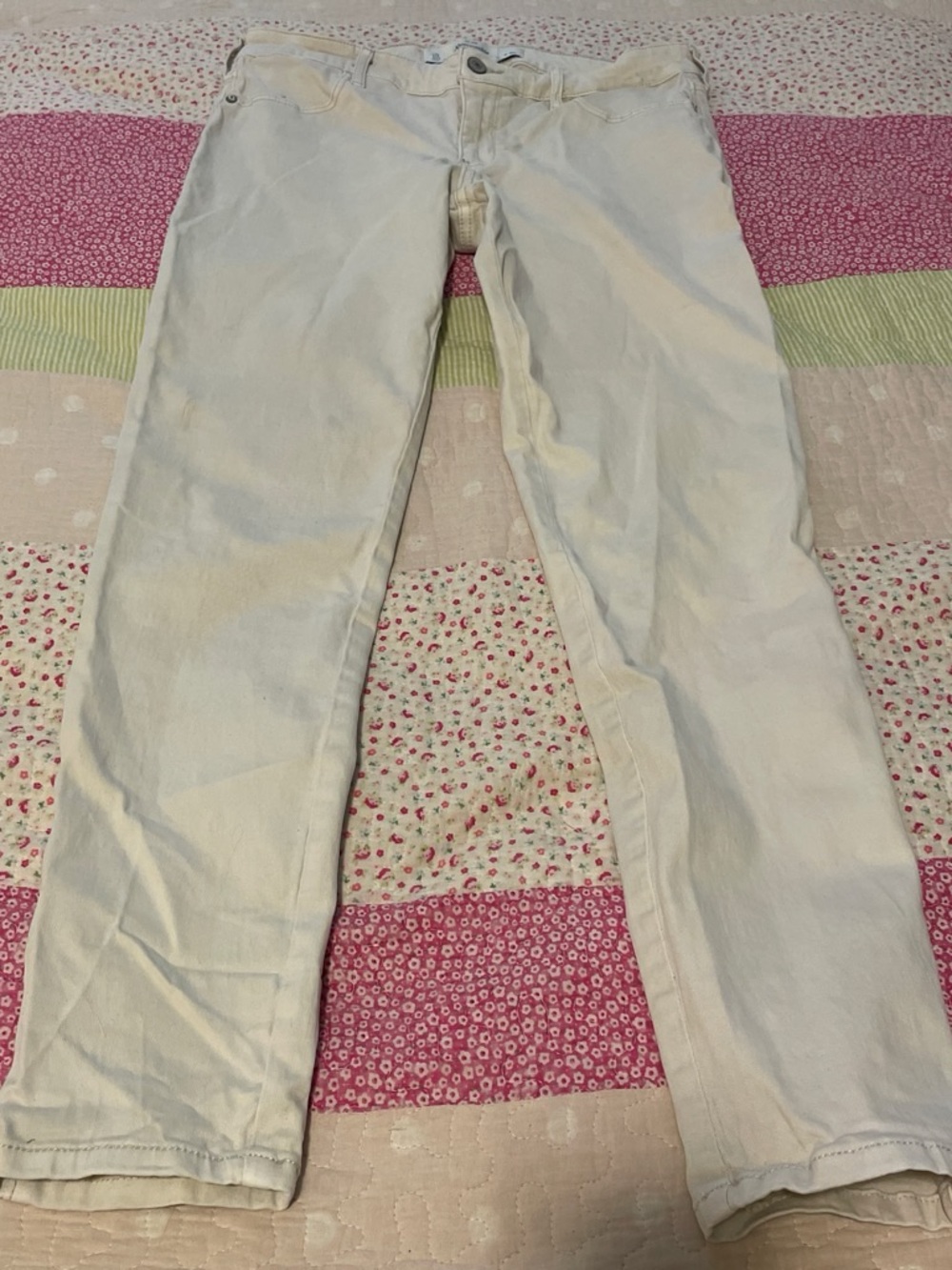 Abercrombie & Fitch Cream Straight-Leg Jeans